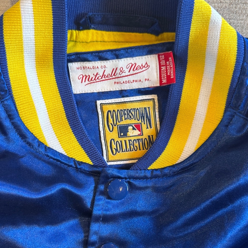 Mitchell & Ness Mariners Kids Blue and Yellow Jacket - Picture 2 of 4